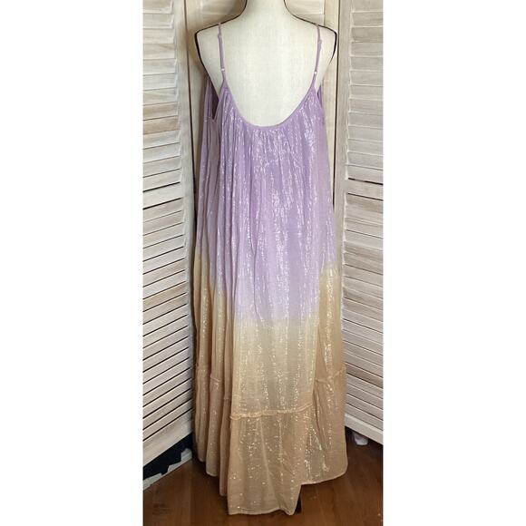 Debbie Katz South Beach Liliana Ombré Cotton Lurex Maxi Dress XL NWT - Picture 4 of 11